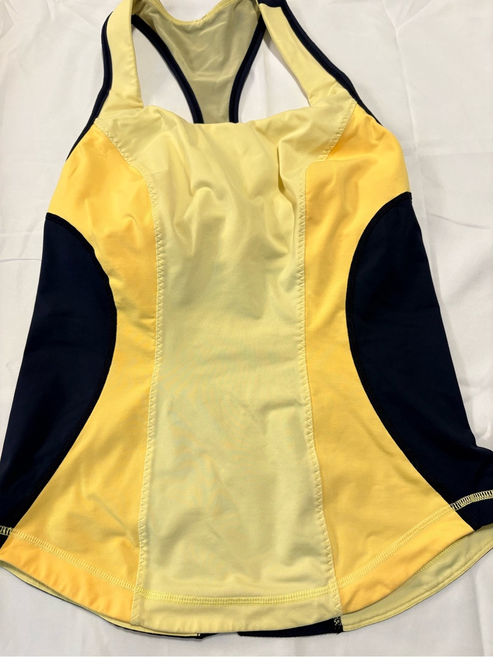 lululemon athletica Yellow and Black Racerback One-Piece Swim Top